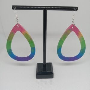 Hand Crafted Multicolor Teardrop Earrings
